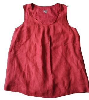 J. Jill Pink Silk Linen Tank Top Women's Small Sleeveless Coral